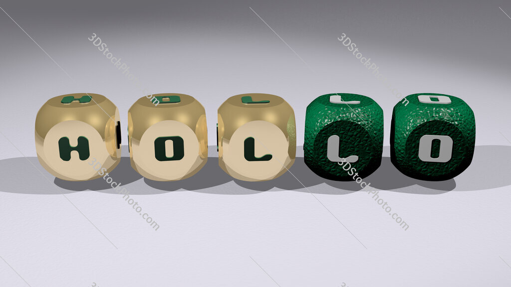 hollo text of cubic individual letters
