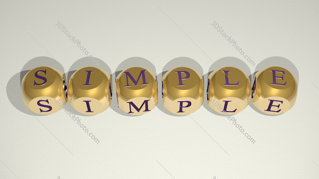 simple text of cubic individual letters