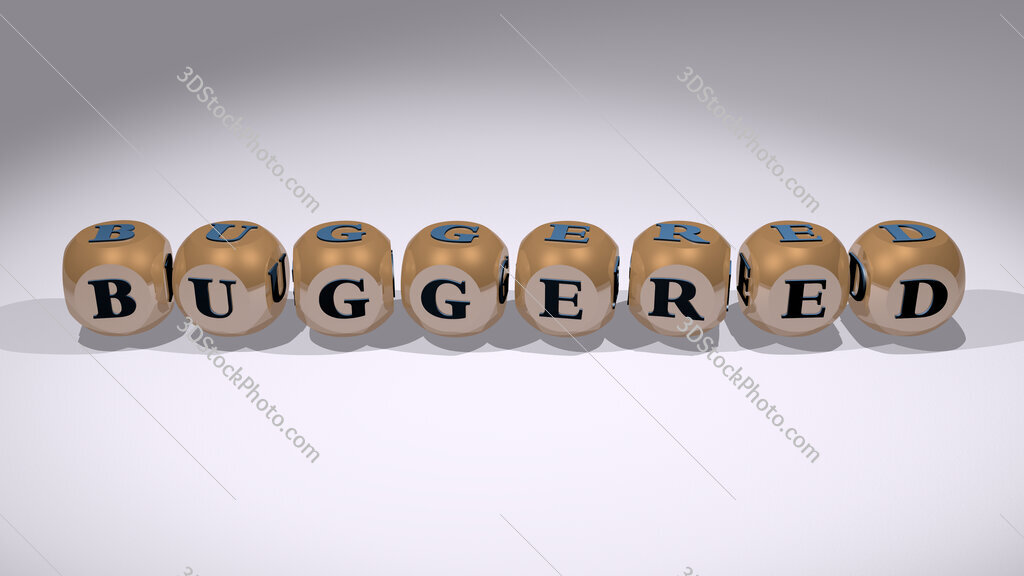 buggered text of cubic individual letters
