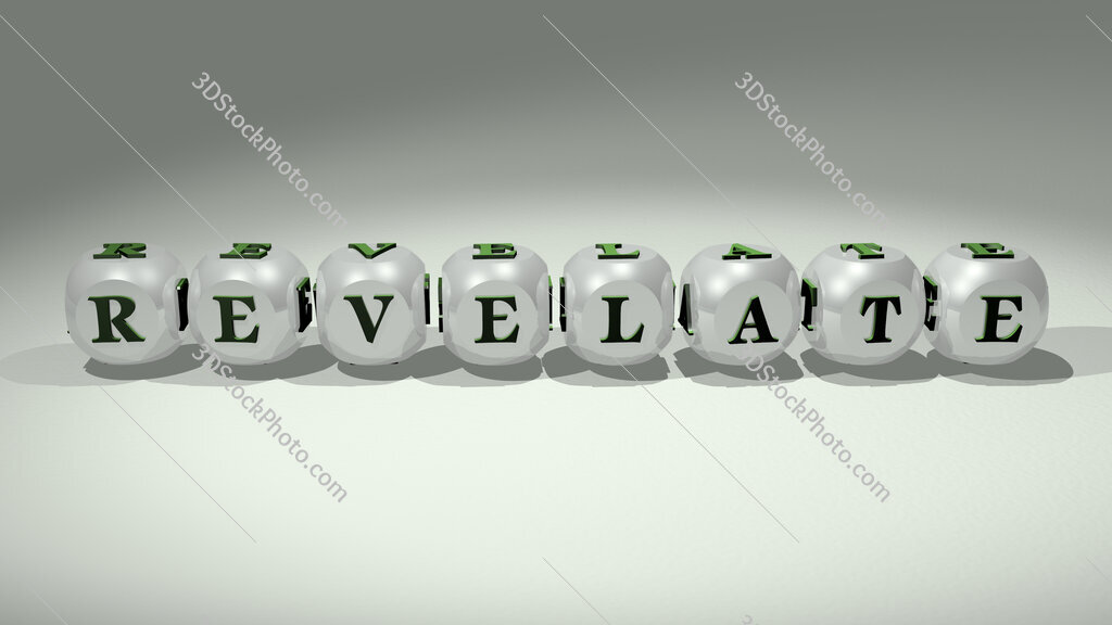revelate text of cubic individual letters