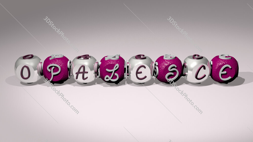 opalesce text of cubic individual letters