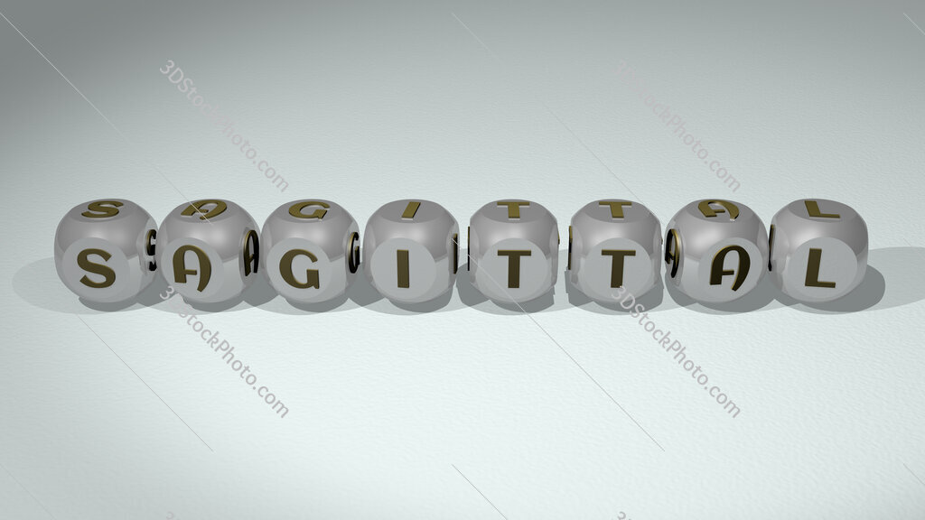 sagittal text of cubic individual letters