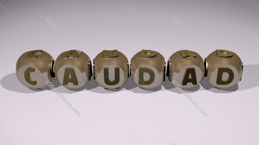 caudad text of cubic individual letters