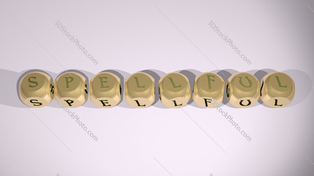 spellful text of cubic individual letters
