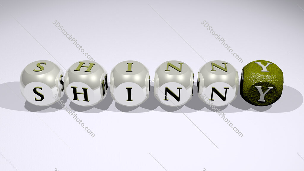 shinny text of cubic individual letters