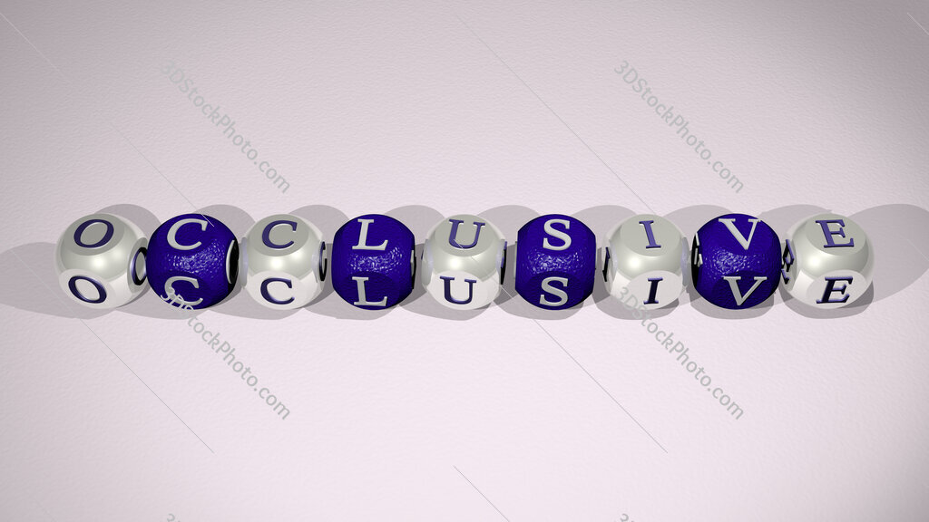 occlusive text of cubic individual letters