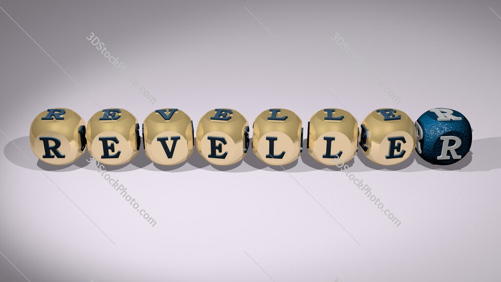 reveller text of cubic individual letters