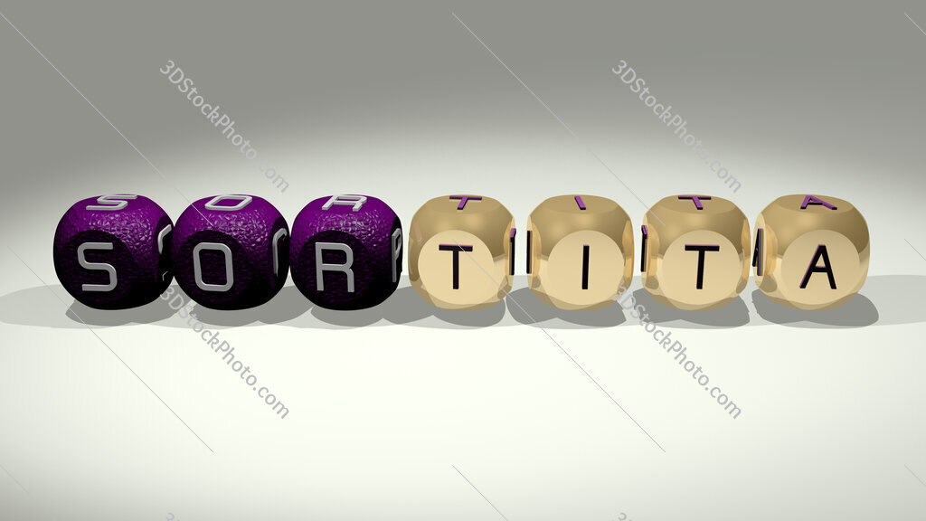 sortita text of cubic individual letters