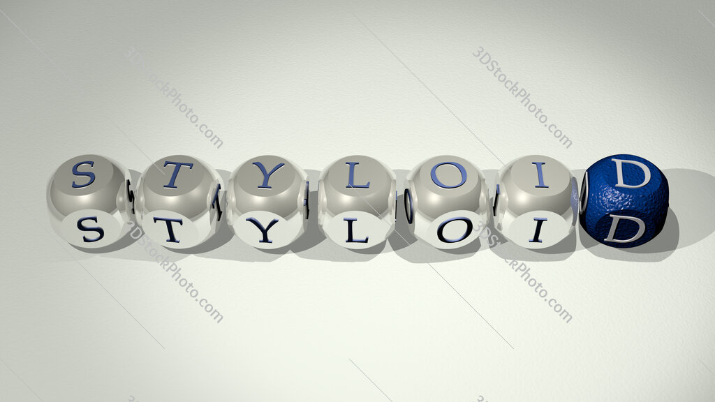 styloid text of cubic individual letters