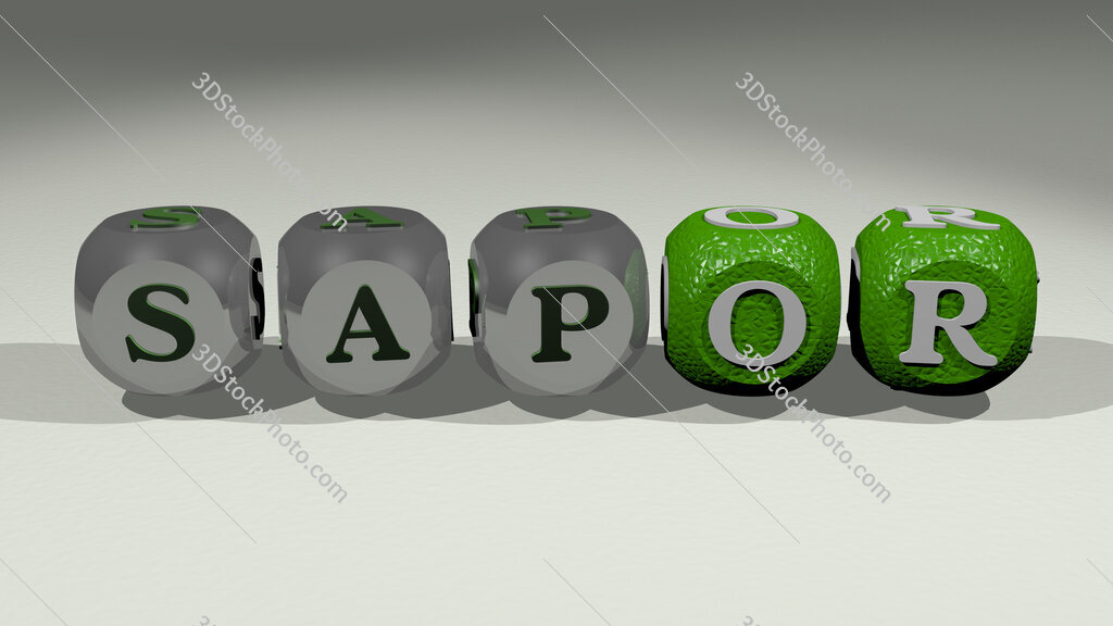 sapor text of cubic individual letters