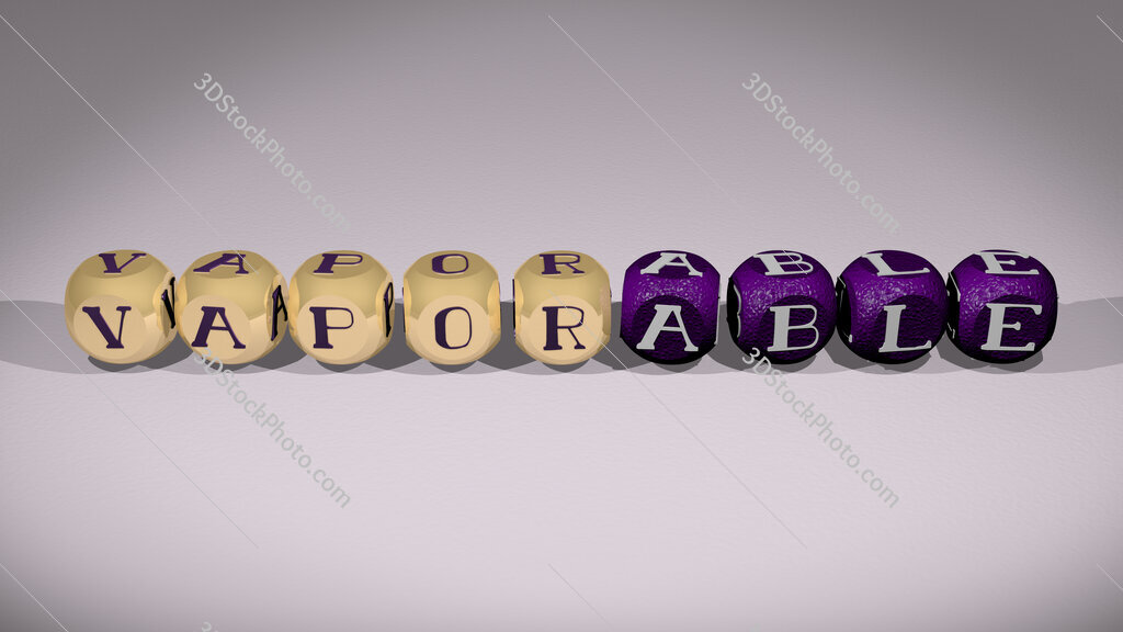 vaporable text of cubic individual letters