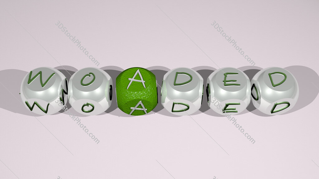 woaded text of cubic individual letters