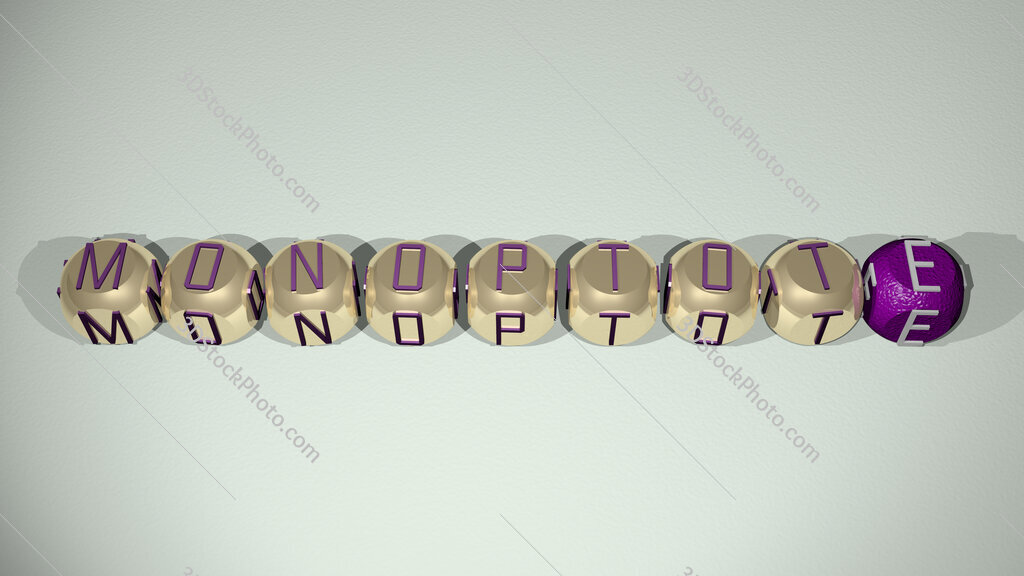 monoptote text of cubic individual letters
