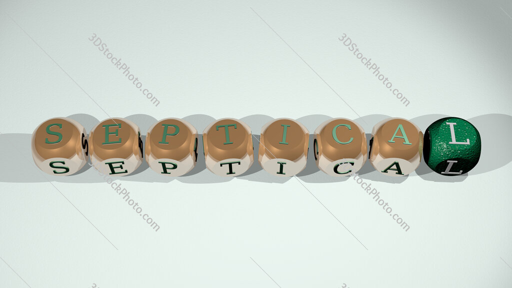 septical text of cubic individual letters