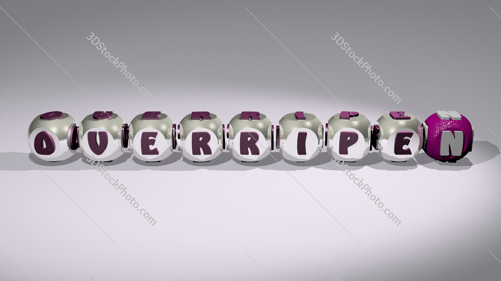 overripen text of cubic individual letters