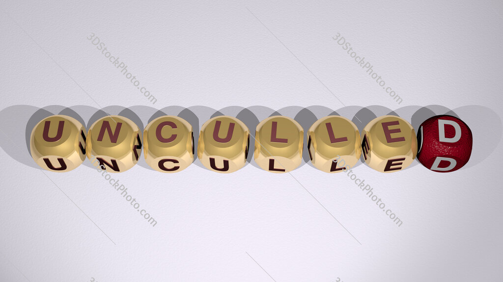 unculled text of cubic individual letters