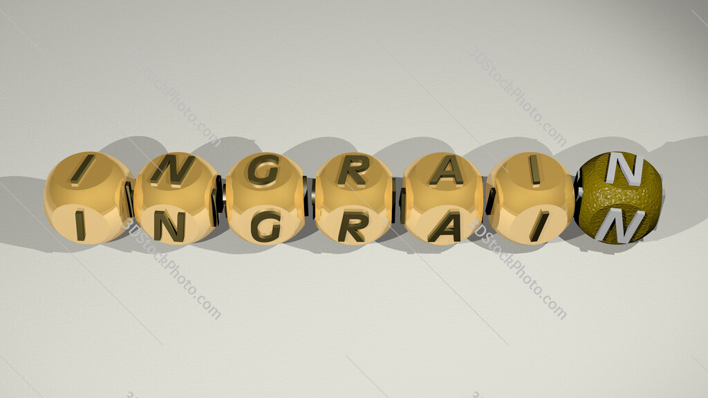ingrain text of cubic individual letters