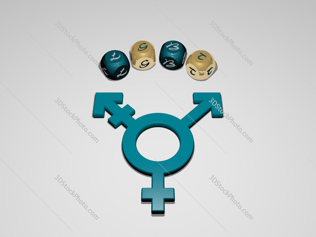 lgbt circular text of separate letters around the 3D icon