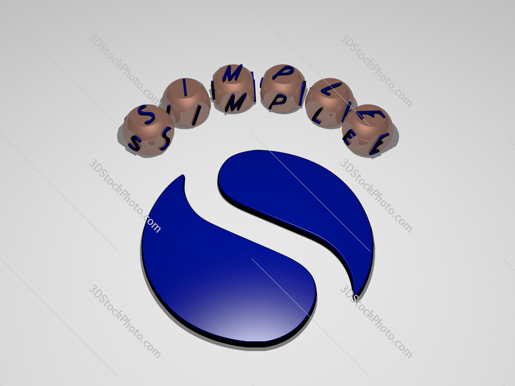 simple circular text of separate letters around the 3D icon