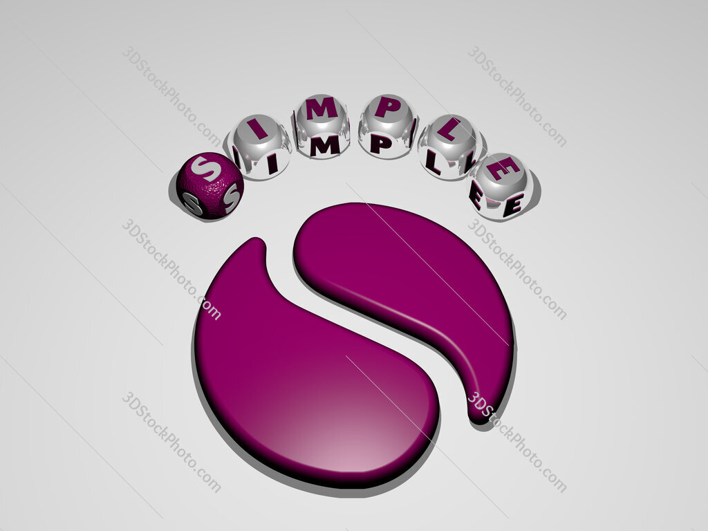 simple circular text of separate letters around the 3D icon