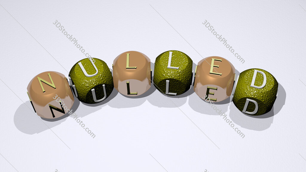nulled text of dice letters with curvature