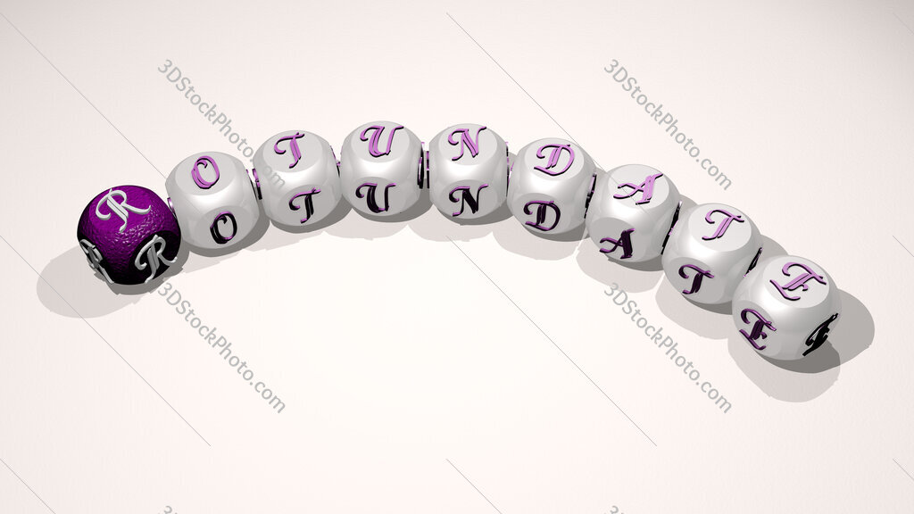 rotundate text of dice letters with curvature