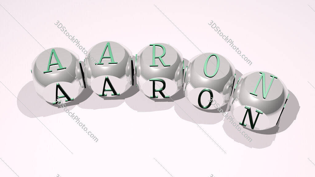 Aaron text of dice letters with curvature