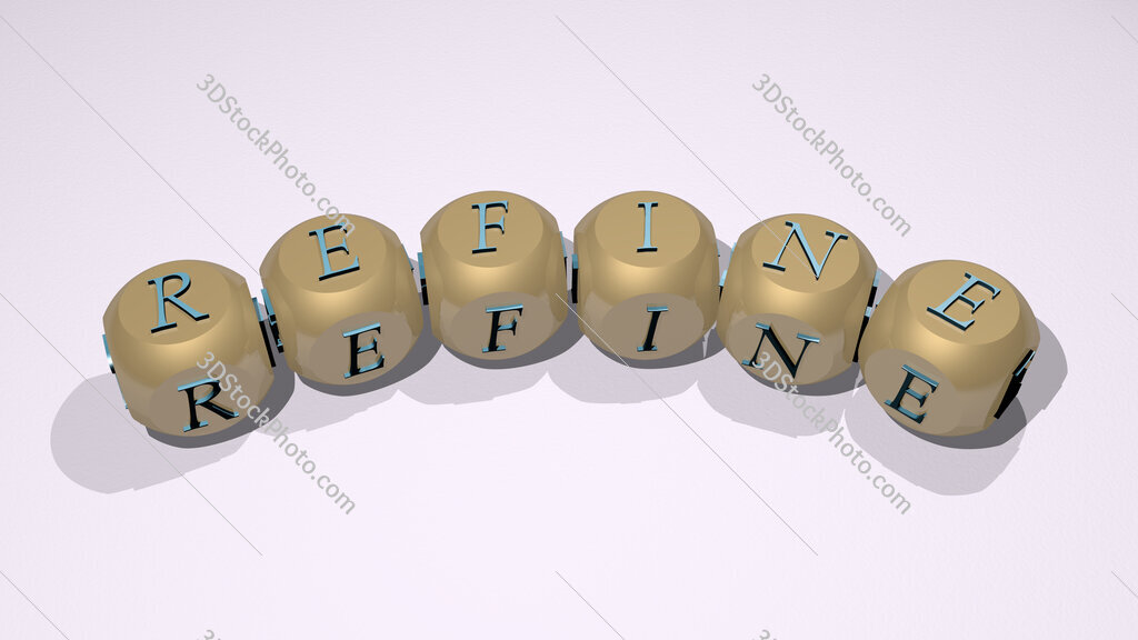 refine text of dice letters with curvature