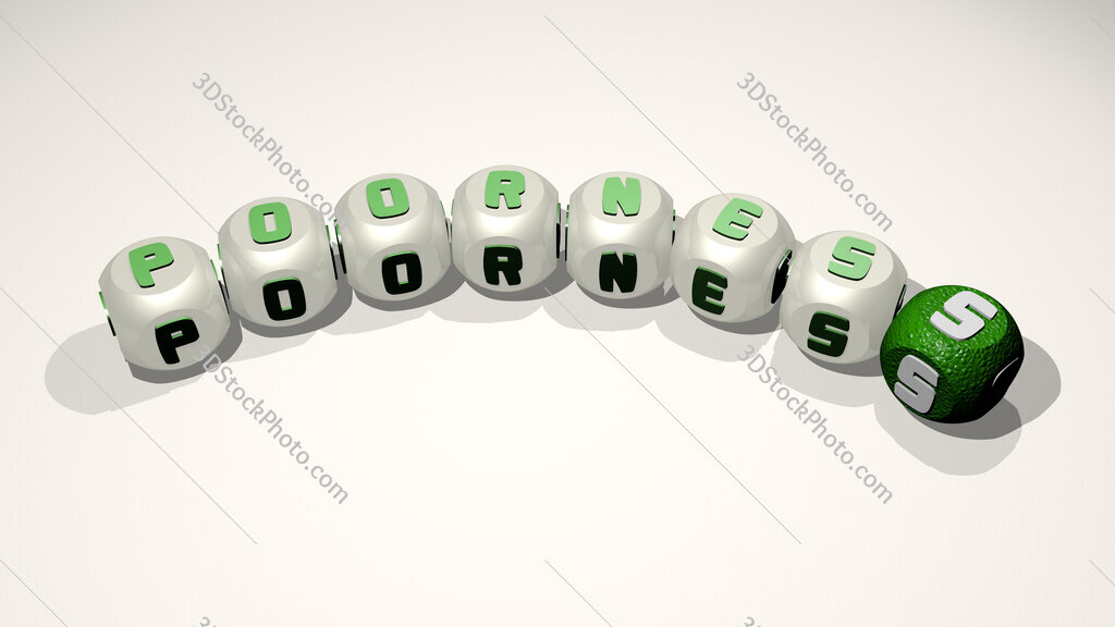 poorness text of dice letters with curvature