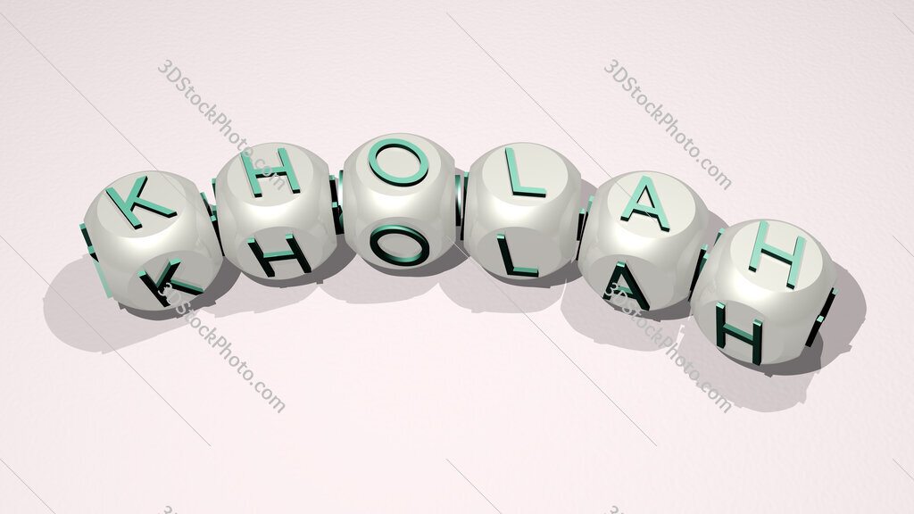 kholah text of dice letters with curvature