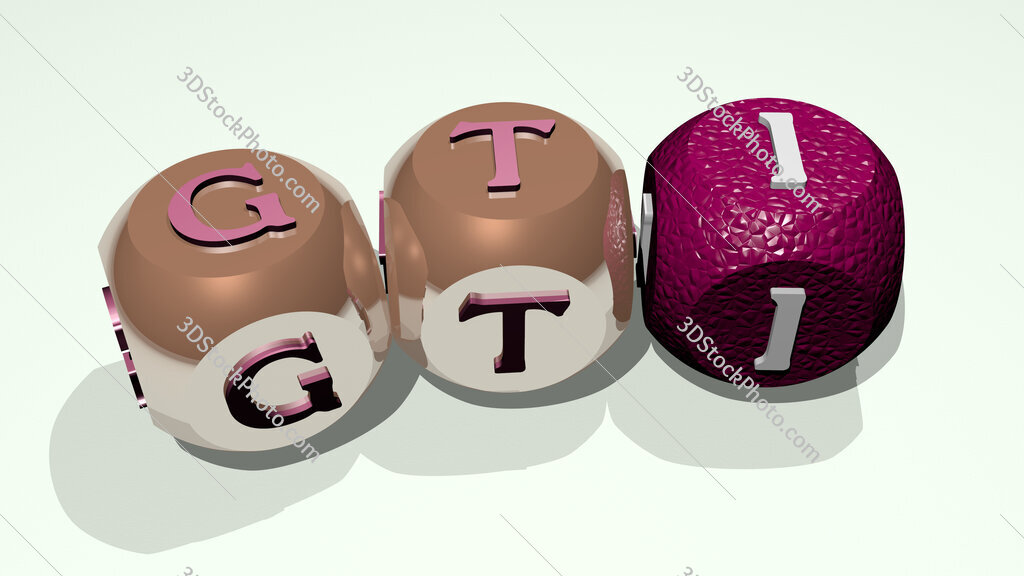 GTi text of dice letters with curvature
