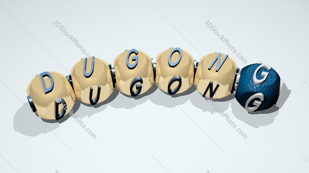dugong text of dice letters with curvature