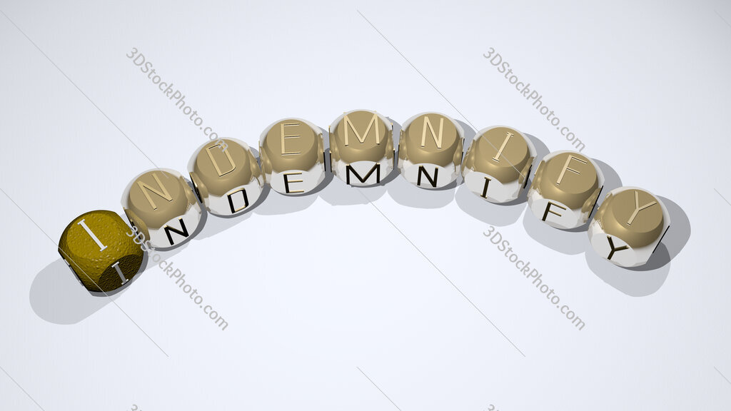 indemnify text of dice letters with curvature