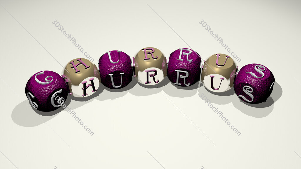 churrus text of dice letters with curvature