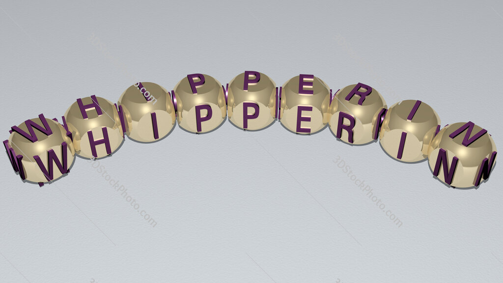 whipperin curved text of cubic dice letters