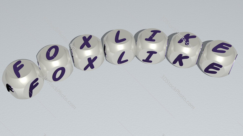 foxlike curved text of cubic dice letters