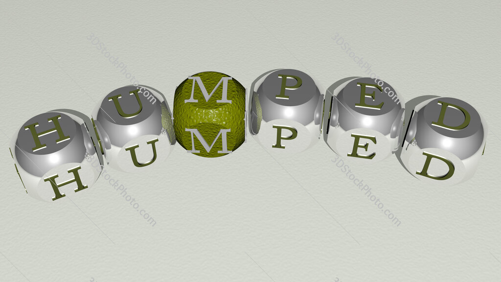 humped curved text of cubic dice letters