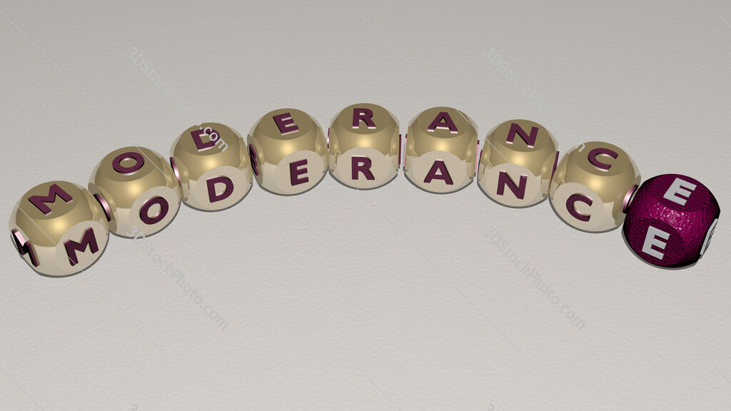 moderance curved text of cubic dice letters