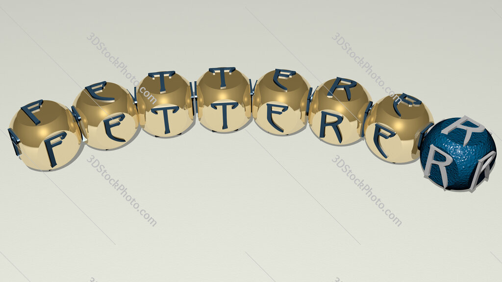 fetterer curved text of cubic dice letters