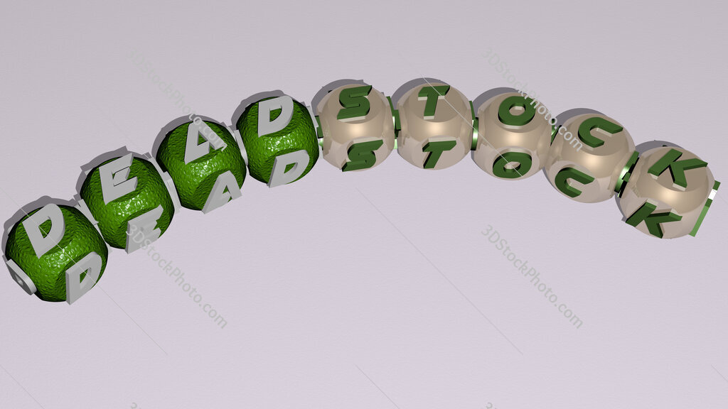 deadstock curved text of cubic dice letters
