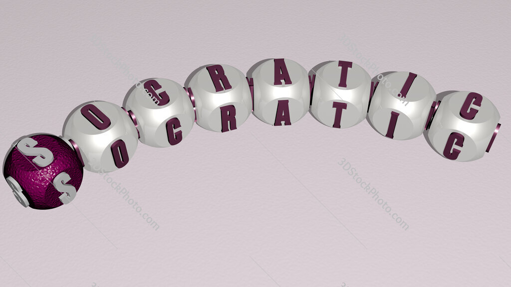 socratic curved text of cubic dice letters