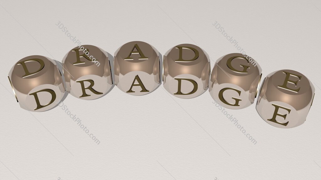 dradge curved text of cubic dice letters