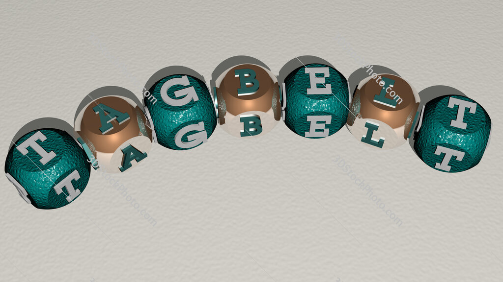 tagbelt curved text of cubic dice letters