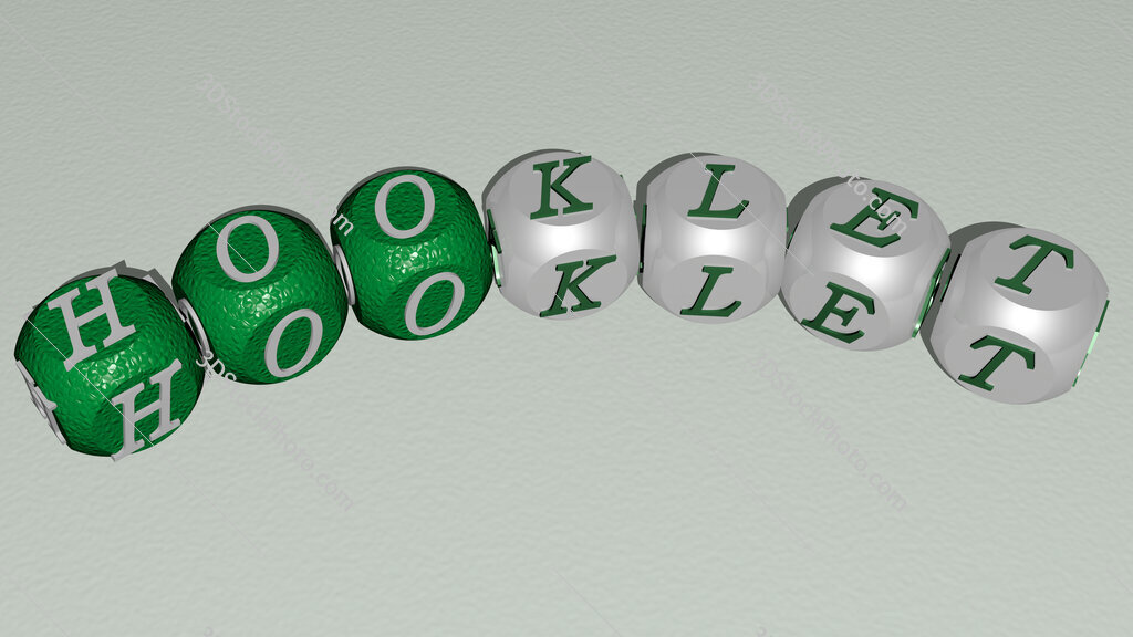 hooklet curved text of cubic dice letters