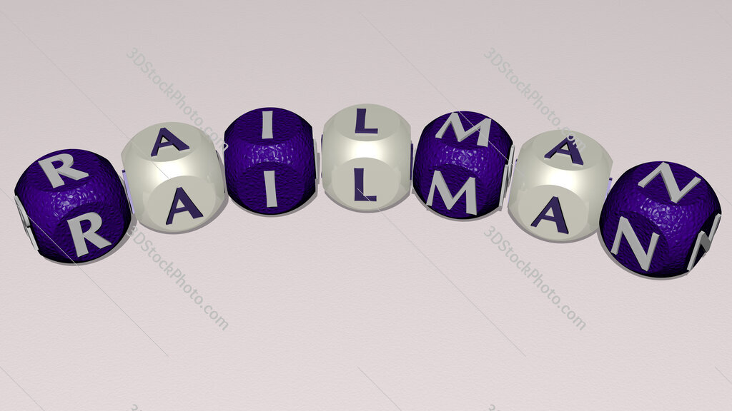 railman curved text of cubic dice letters