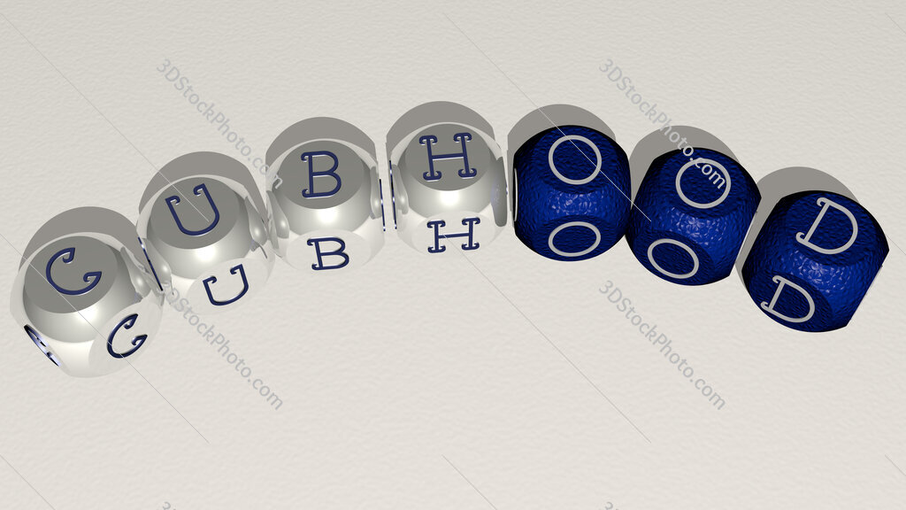 cubhood curved text of cubic dice letters