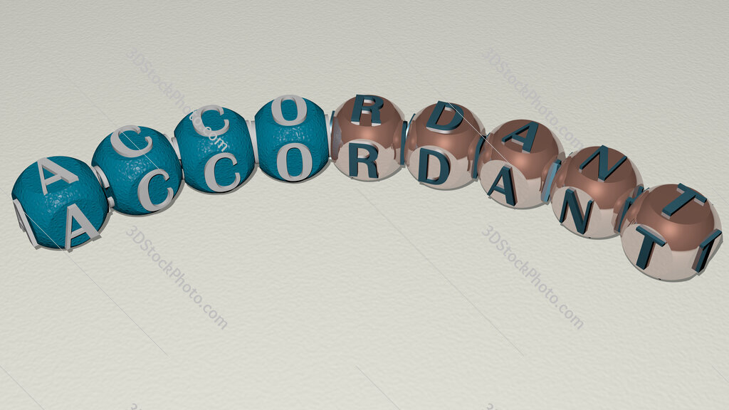 accordant curved text of cubic dice letters
