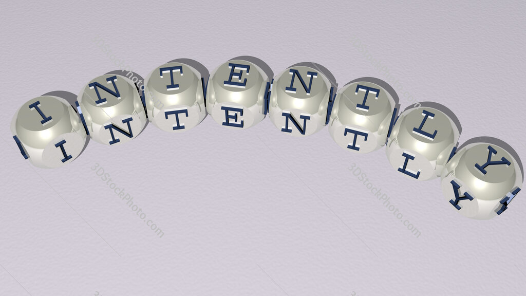 intently curved text of cubic dice letters