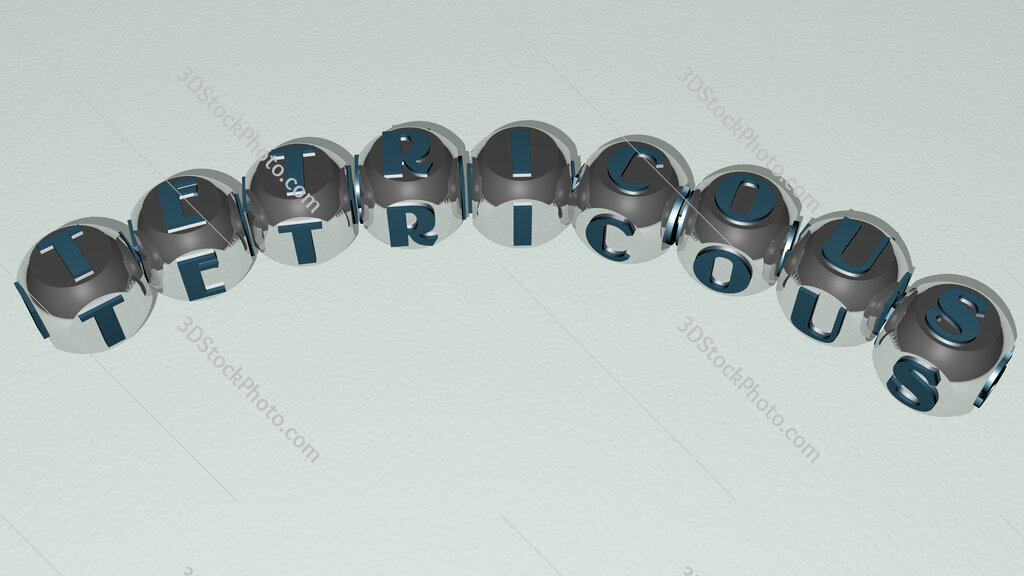 tetricous curved text of cubic dice letters