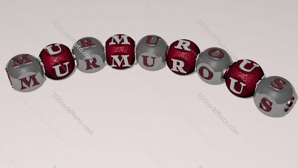 murmurous curved text of cubic dice letters